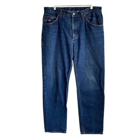 Diamond Cut Vintage Men's Jeans Gusset 34x32 (Actual 35x31.5) Blue USA Straight - Picture 1 of 12